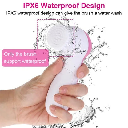 5-in-1 Waterproof Facial Cleansing Brush